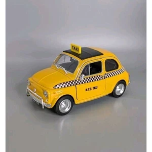 Welly Fiat Nuova 500 Metal New York City Taxi Cab Car 5" NYC Yellow (#26) - Picture 1 of 13