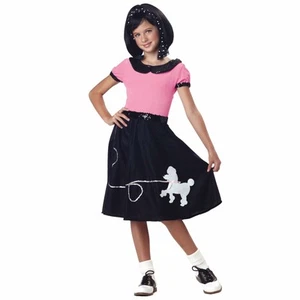 50s Hop Pink Poodle 50s Greaser Rock Roll Retro Book Week Girls Costume XS - Bild 1 von 1