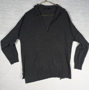 Lusso Felpa con Cappuccio Donna Extra Large Grigio Manica Lunga Cashmere Felpa - Foto 1 di 6