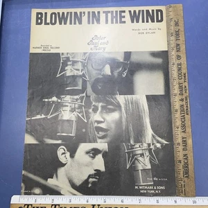 Spartiti Vintage 1968 Soffiare Nel Vento Bob Dylan Peter Paul E Mary �� - Foto 1 di 4