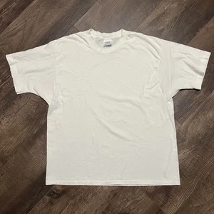 90s Vintage John Henry White Blank Tee M Cropped Boxy - Picture 1 of 11