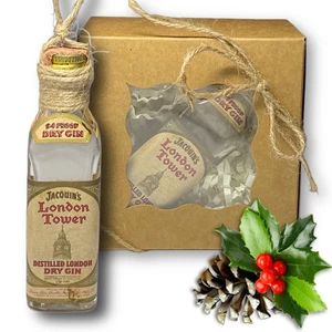 Jacquin's London Tower Dry Gin Artisan Vintage Miniatur Glasflasche Ornament - Bild 1 von 7