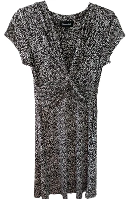 Vestido para mujer Connected talla 12 marrón y crema remolino hasta la rodilla manga gorra Foto 1 de 4