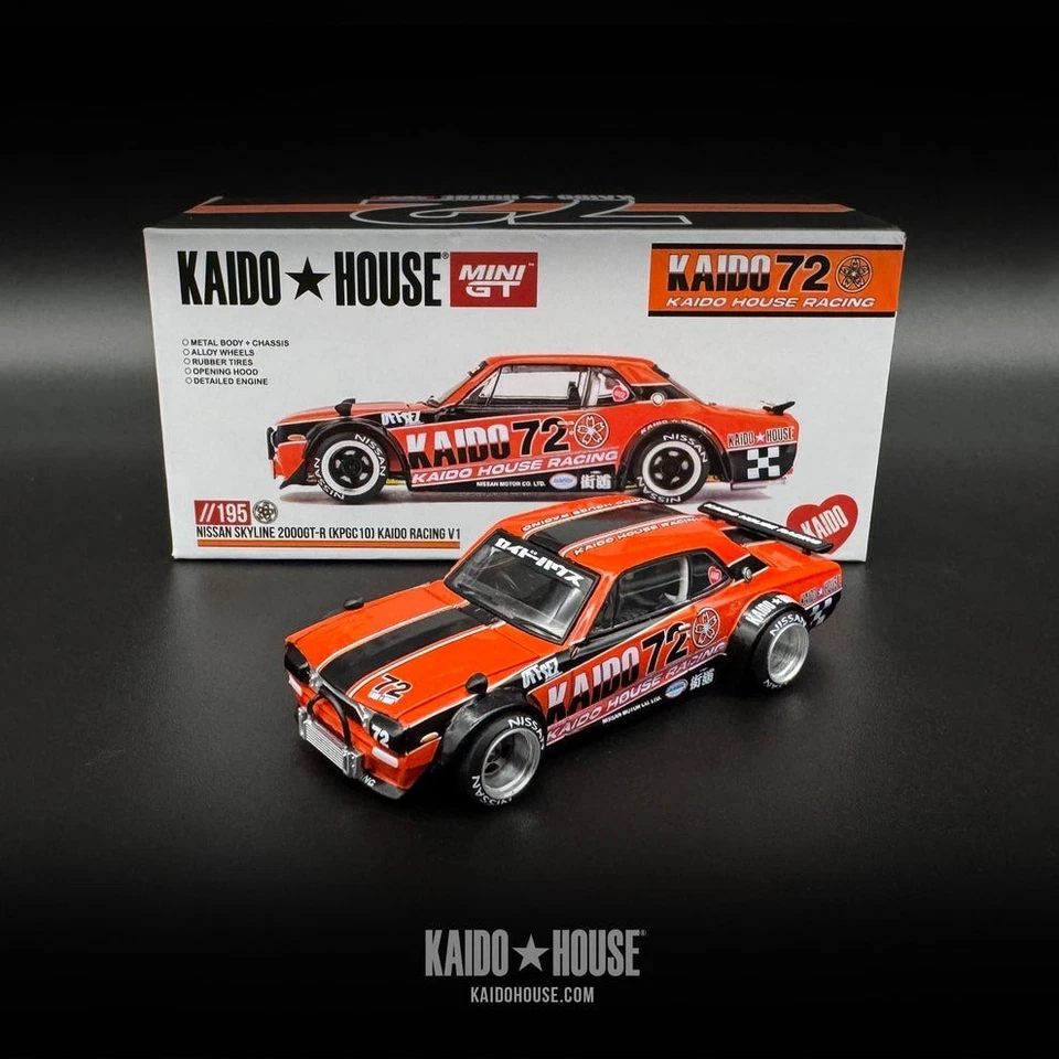 Kaido House x Mini GT 1:64 Nissan Skyline 2000GT-R (KPGC10) Racing V1 KHMG195 Foto 1 de 1