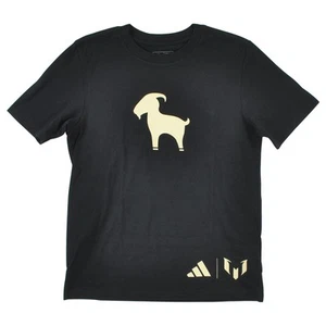 MLS Adidas Lionel Messi Goat Black Youth Unisex Soccer Futbol Tshirt Tee - Picture 1 of 4