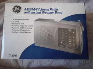 Vintage GE Portable AM FM Radio 7-2946 w/ Instant Weather & TV Band New in Box - Picture 1 of 2