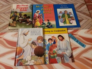 PRAYERS, MASS, CONFESSION, BIBLE STORIES, LOT OF 5 BOOKS (3 PB & 2 HC) - - Imagen 1 de 2