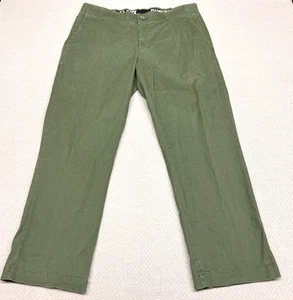 Dixxon Pants Mens 38x30 Green Canvas Chino Dflexx Straight Fit Casual - Picture 1 of 11