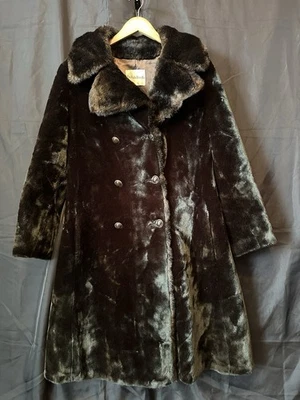 VTG Bunger Ramo Bore Borgazia Fur Coat Women 1970s 70s L/XL Black The Halle Bros - Image 1 of 4