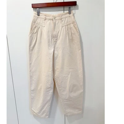 Pantalones chinos plisados vintage años 80 talla 26 crema Cherokee pierna cónica altura EE. UU. Foto 1 de 4