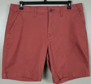 PANTALONES CORTOS LUCKY BRAND PARA HOMBRE DELANTEROS PLANOS INFORMALES VERANO ROJO $69.50 NUEVOS CON ETIQUETAS (TALLA 38) - Imagen 1 de 15