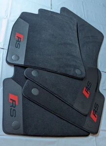 Audi RS-6 2019-2025 C8 Custom Floor Mats with Real Carbon Fiber Inserts - Picture 1 of 9