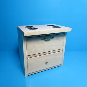 Dollhouse Miniature Wood Kitchen Stove in Oak D3777NC - Picture 1 of 1