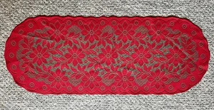 Red over Green Lace Doilies Place Mats or Table Runners Christmas Holiday - Picture 1 of 21