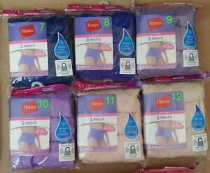 Hanes Cotton Tagless Brief Panties High Rise Full Coverage - 3 Pack D40L Size 7