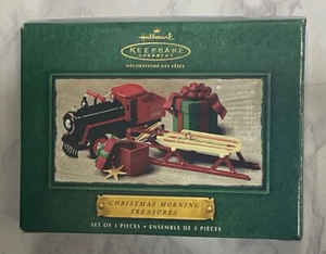 Hallmark Keepsake Ornament Christmas Morning Treasures Set Of 3 Pieces 2002 - Picture 1 of 14
