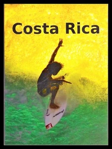 Póster de viaje de surf de Costa Rica impresión magnética de lona imán nevera 6x8 grande - Imagen 1 de 2