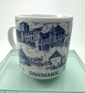 Denmark By Bygdo Scandinavian Design Blue White 8 oz Made in Denmark Cup B38 - Picture 1 of 15
