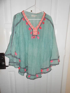 Shiraleah One Size 100% Baumwolle Stickerei & Quasten Boho Shirt Style - Bild 1 von 4