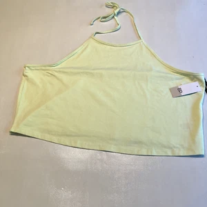 Top donna BP Halter senza maniche crop top cravatta collo verde lime taglie forti 3X - Foto 1 di 9