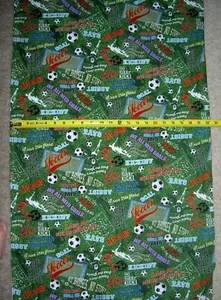 Soccer with words CD3011 GREEN Timeless Treasures Durable Cotton Fabric - Picture 1 of 2