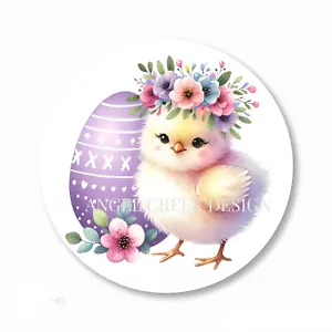 LAVENDER EASTER EGG EASTER CHICK ENVELOPE SEALS STICKERS LABELS PARTY FAVORS - Picture 1 of 1