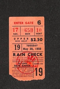 MAY 30, 1950 BOSTON RED SOX @ NEW YORK YANKEES TICKET STUB - Picture 1 of 2