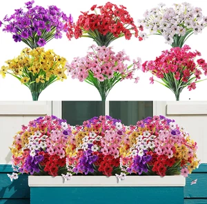 24 Fasci Fiori Artificiali per Esterno,No Sbiadimento Fiori Finti Plastica Piano Finto - Foto 1 di 12