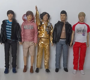 ONE DIRECTION DOLLS LIAM NIALL HARRY ZAYN LOUIS FULLY DRESSED + CLOTHES X5 - Picture 1 of 2