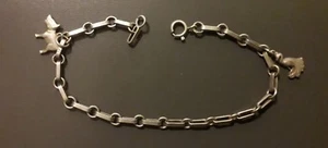 Bel Bracciale In Argento 835 Con Cane E Pavone - Bracciale A Ciondolo (j) - Foto 1 di 8