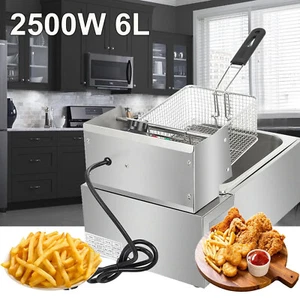 Fritteuse 10L Edelstahl Kaltzonen Öl-Friteuse 2500W 6 Liter Fritöse Frittöse DE - Bild 1 von 15