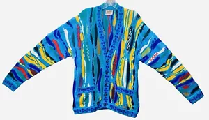 COOGI Vintage 3D Knit Wool Cardigan Multicolor Size Small Made in Australia - Picture 1 of 10