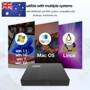 Mute CD Burner USB 3.0 & Type-C Useful for /Linux Windows 7/8/10/11 Laptop PC - Afbeelding 1 van 12