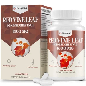 Red Vine Leaf & Horse Chestnut Extract Capsule Supplements (Vitis Vinifera) 1... - Picture 1 of 5