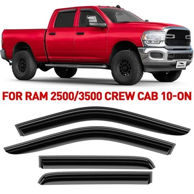 Rain Guards Vent Visors Shade for 2010-2026 Dodge Ram 2500/3500 Crew Cab - Imagem 1 de 4