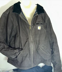 Carhartt Jacket Dark Brown Blanket Lined Corduroy Collar Coat 3Xl - Picture 1 of 9