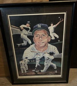 MICKEY MANTLE Autograph 31x22. 1995 By Angelo Marino Signed By Both. Authentic - Picture 1 of 6