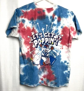 Buc-ees Let's Get It Poppin'! Youth T-Shirt Size YL Red White Blue B37*O - Picture 1 of 4