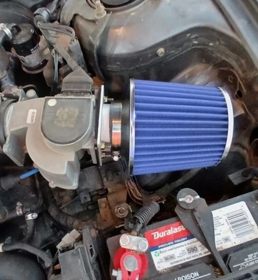 3” BLUE FILTER + MAF MASS SENSOR INTAKE ADAPTER FOR 1993-1997 NISSAN ALTIMA 2.4L Foto 1 de 4