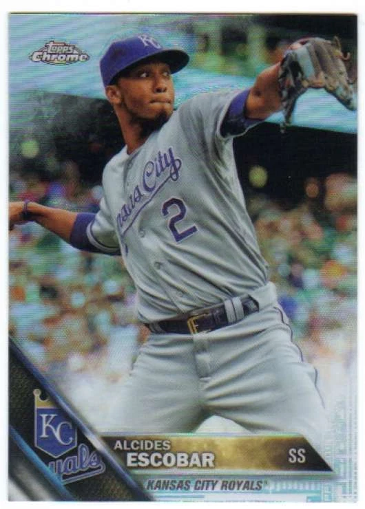 2016 Topps Chrome Baseball Refractor #117 Alcides Escobar Royals - Image 1 of 1