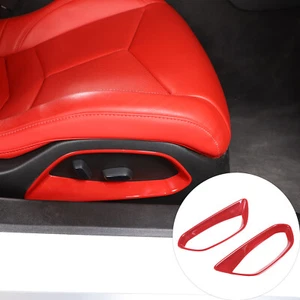 ABS Red Car Seat Adjust Button Panel Trim Accessories For Corvette C8 2020-2024 - Picture 1 of 10