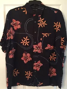 NEU NATURAL ISSUE HERREN HEMD MIT KNOPFLEISTE 100 % Viskose GR. L Tropical Hawaiian - Bild 1 von 9