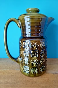 Vintage Lord Nelson Pottery Coffee Pot Green Celtic Design Excellent Condition - Picture 1 of 8
