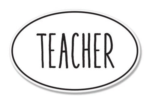 Teacher Oval Car Vinyl Sticker - SELECT SIZE - Image 1 of 1