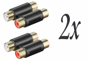 2x Cinch Adapter Cinchbuchsen / Buchsen stereo Gold - Bild 1 von 1