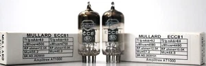 ECC81 MULLARD Chrome Dome Made in Great Britain Amplitrex Tested 1 Match Pair - Picture 1 of 9