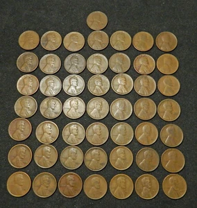 1927 D Lincoln Cent, roll of 50. F to VF - Picture 1 of 2