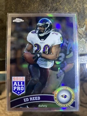 2011 Topps Chrome Ed Reed All-Pro Refractor #158 Baltimore Ravens HOF - Image 1 of 2