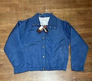 Vintage Neu mit Etikett L.L. Bean Blue Insulate Zepel Full Zip Nylon Bomber Jacket L - Bild 1 von 6
