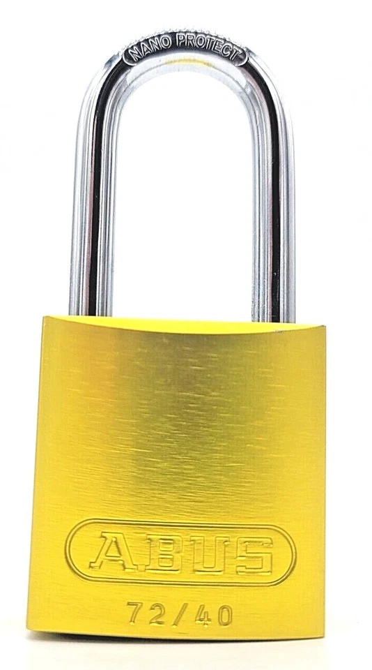 LOT OF 2 BRADY 105904 72/40HB40 Yellow Abus Aluminum Padlock Titalium Lock Body - Image 1 of 4